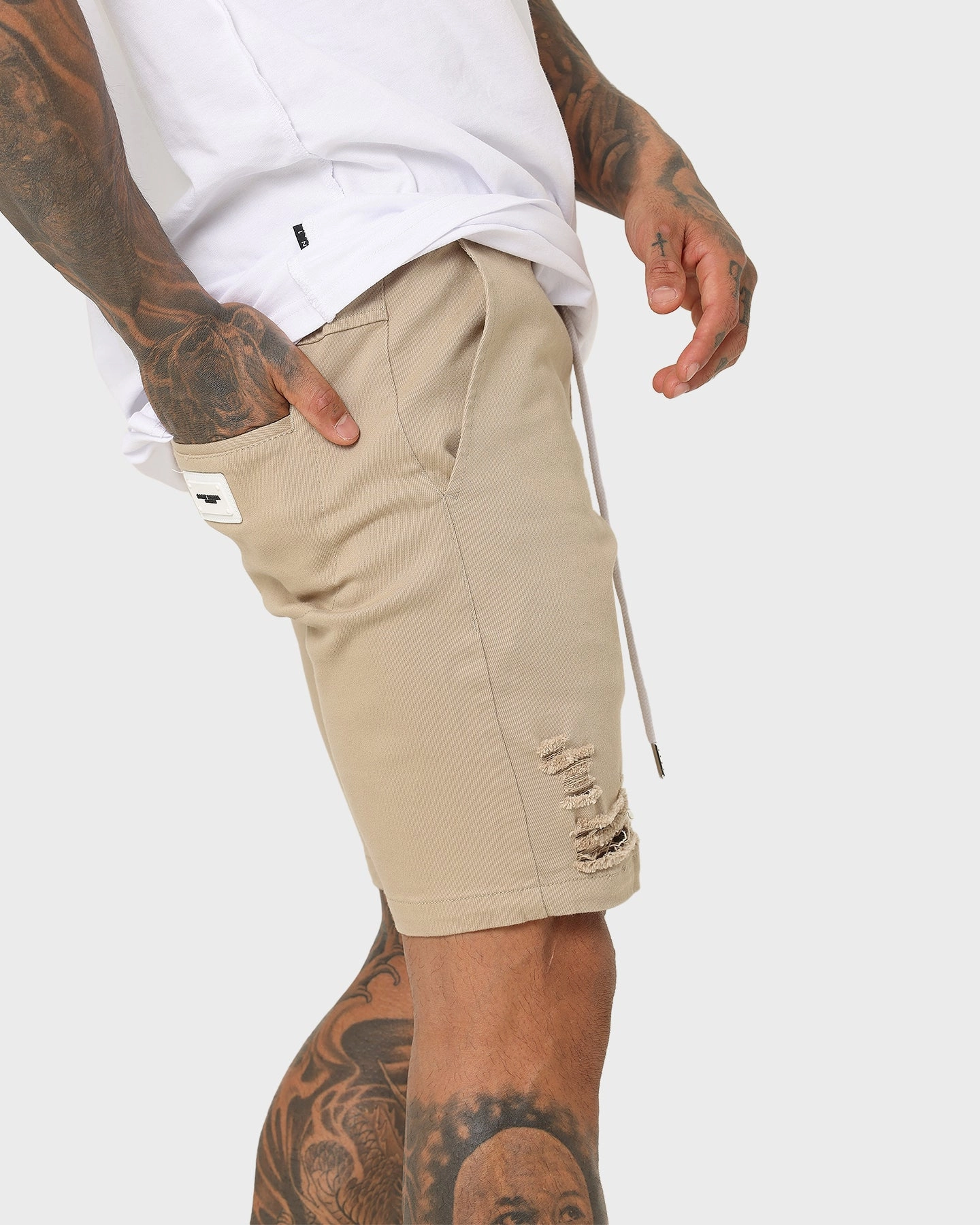 Saint Morta Annex Denim Shorts Stone Casual Fit