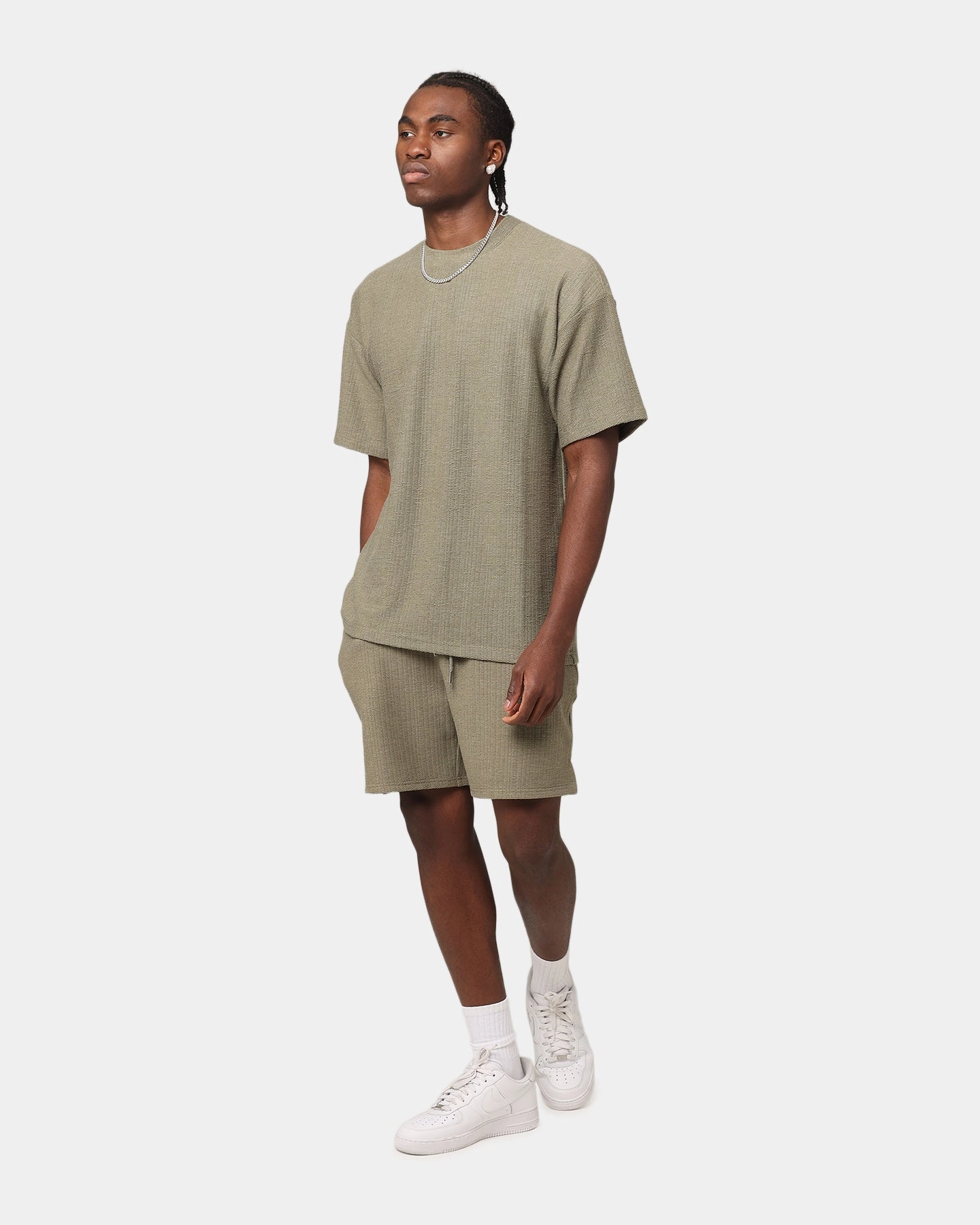 XXIII Andres Shorts Sage Green anti - static Flexible Hemline