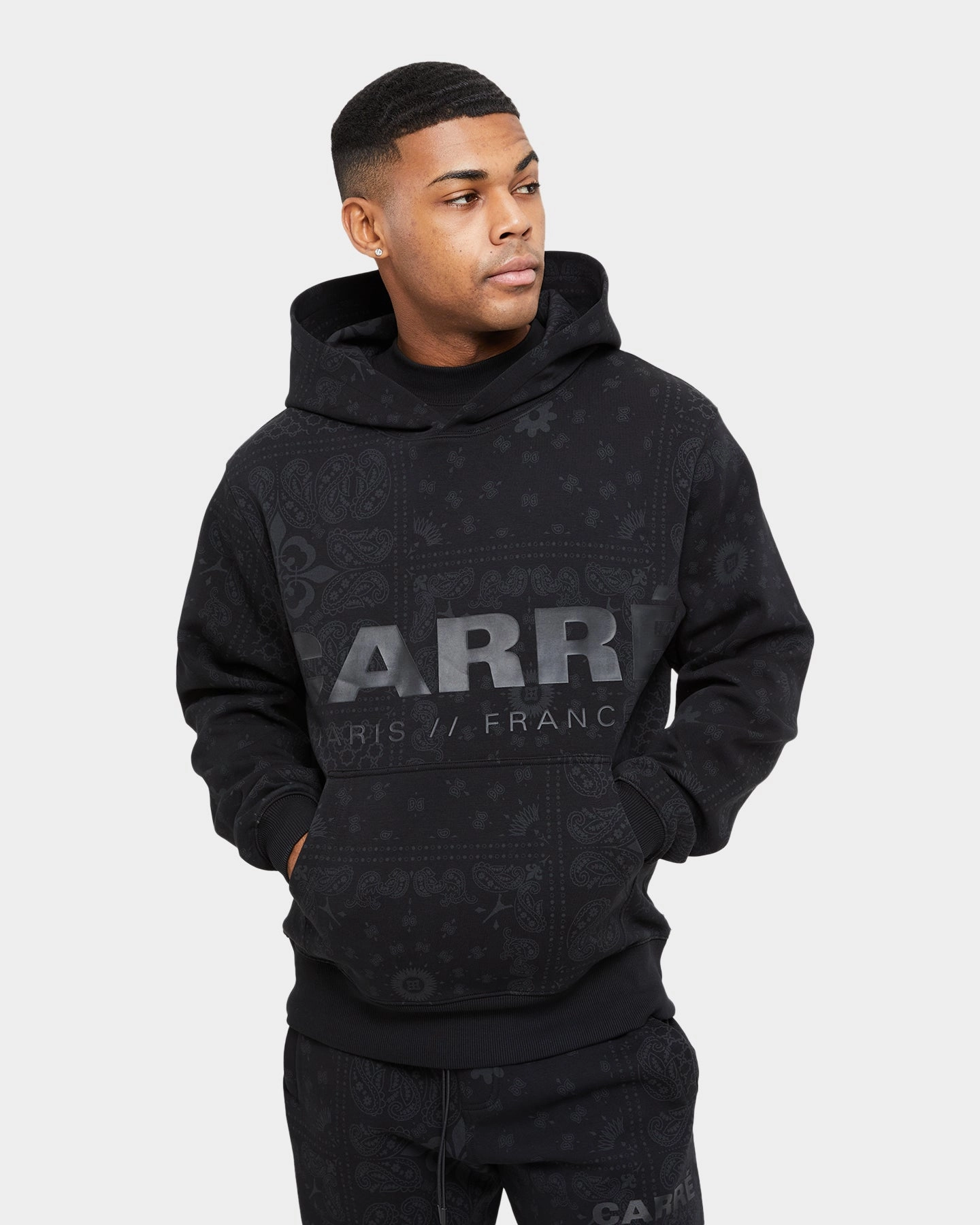 Carre Bandana Ultra Motion Hoodie Black Project Teflon Coated Fabric