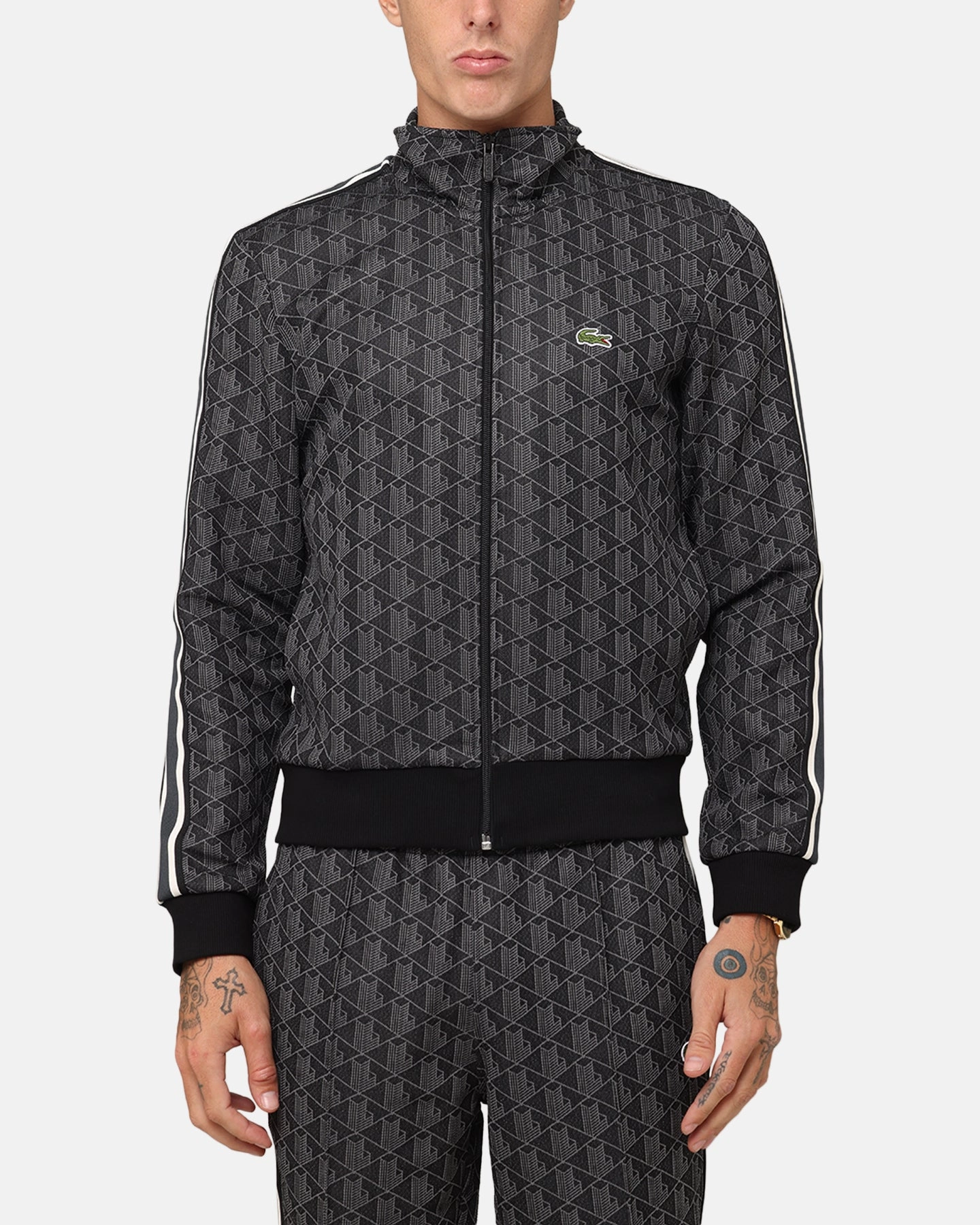 Lacoste Core Originals Monograms Track Jacket Black/Graphite Soft Shell