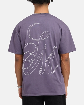 Saint Morta Cursive Boxy T-Shirt Purple Anti Pilling Finish