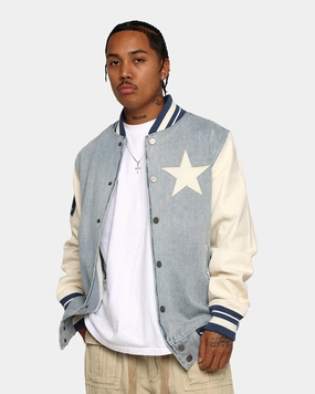 Pro Standard Dallas Cowboys Varsity Denim Jacket Denim/Linen discounted long sleeved