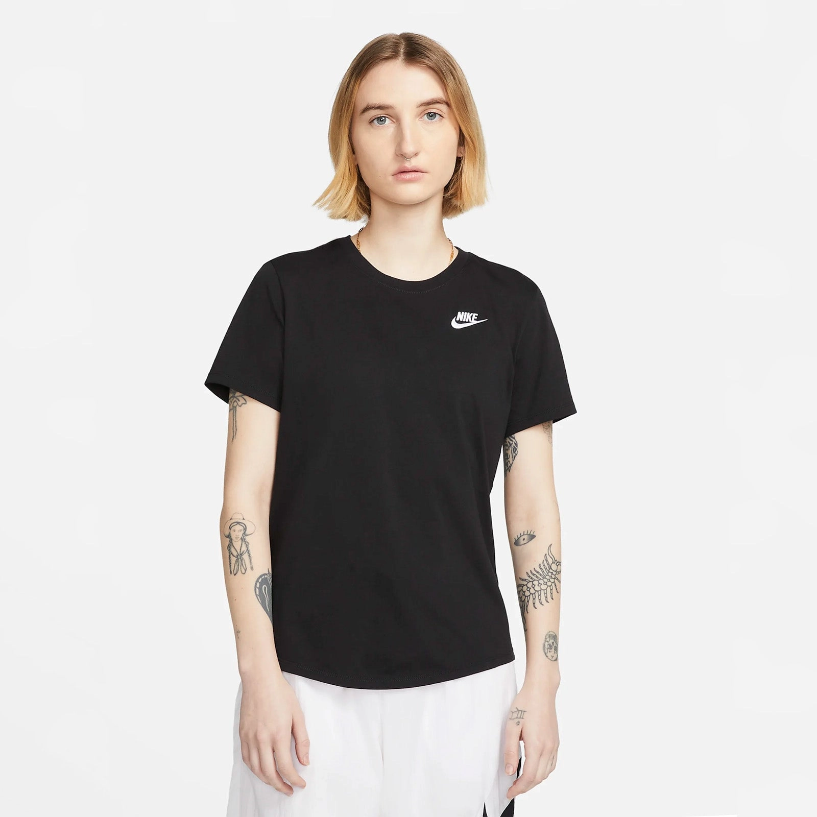 Layered Drape Essential Casual Look Seamless Edges Womens Nike Sportswear Essentials T-Shirt 'Black'