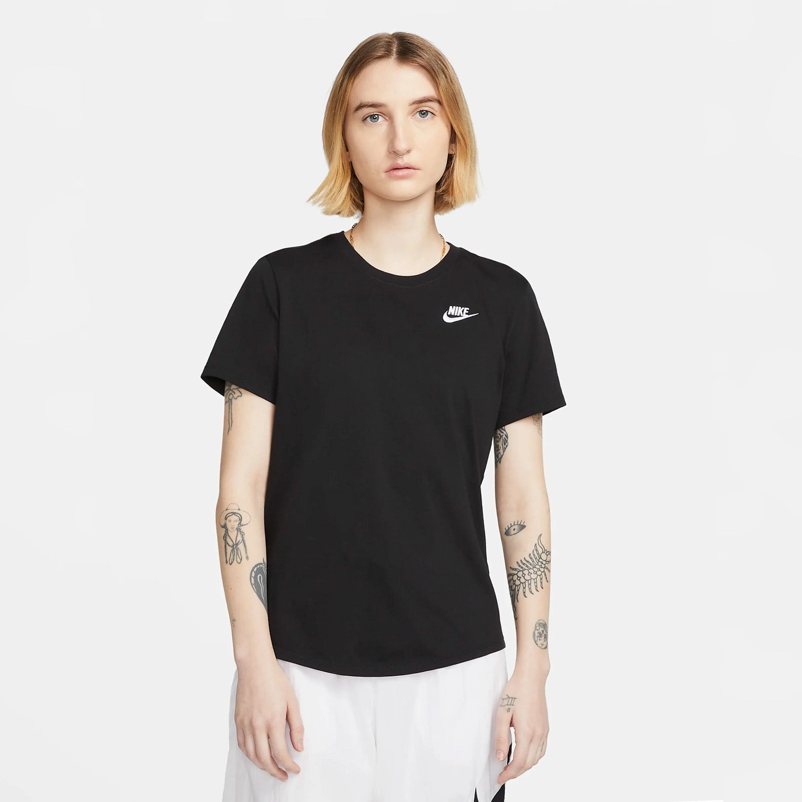 Water Repellent Finish Convertible Sleeves Seamless Edges Womens Nike Sportswear Essentials T-Shirt 'Black'