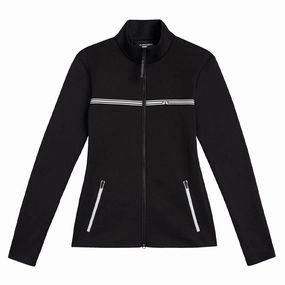 EcoFriendly Dye Moisture wicking J.Lindeberg Promenade Mid Layer Golf Pullover Black - FW23 Women