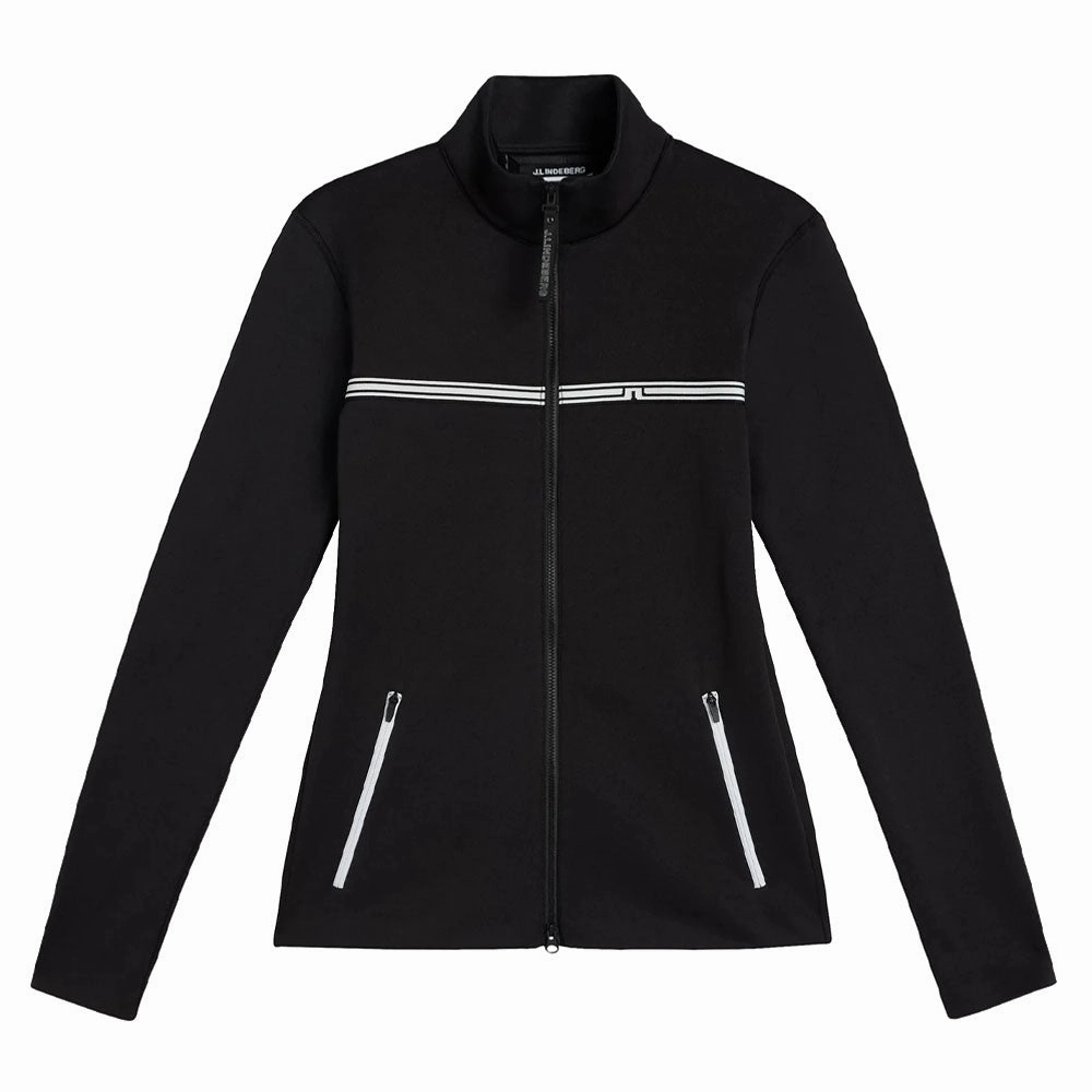 EcoFriendly Dye Moisture wicking J.Lindeberg Promenade Mid Layer Golf Pullover Black - FW23 Women