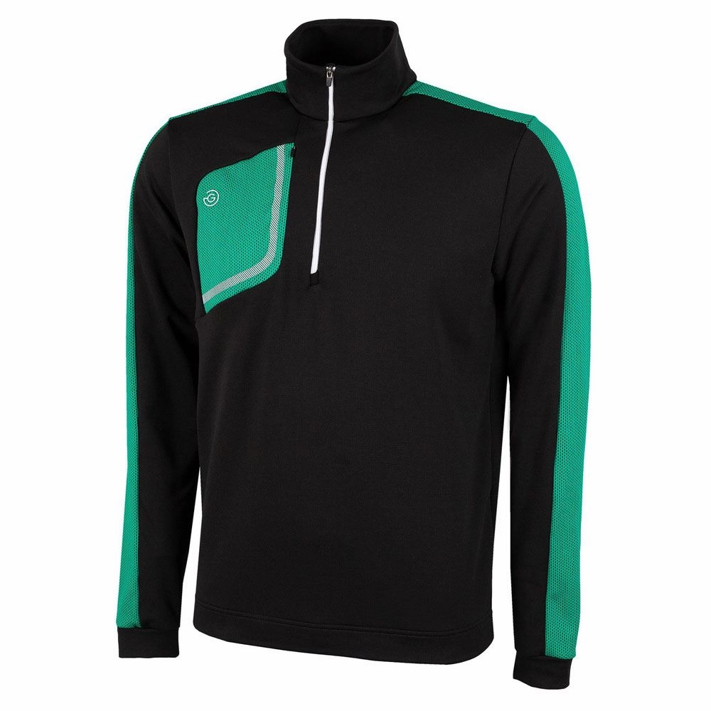 Galvin Green Dwight Golf Pullover Surf Black/Green/White - FW22 Men WaterproofDesign Reinforced Elbow Patches