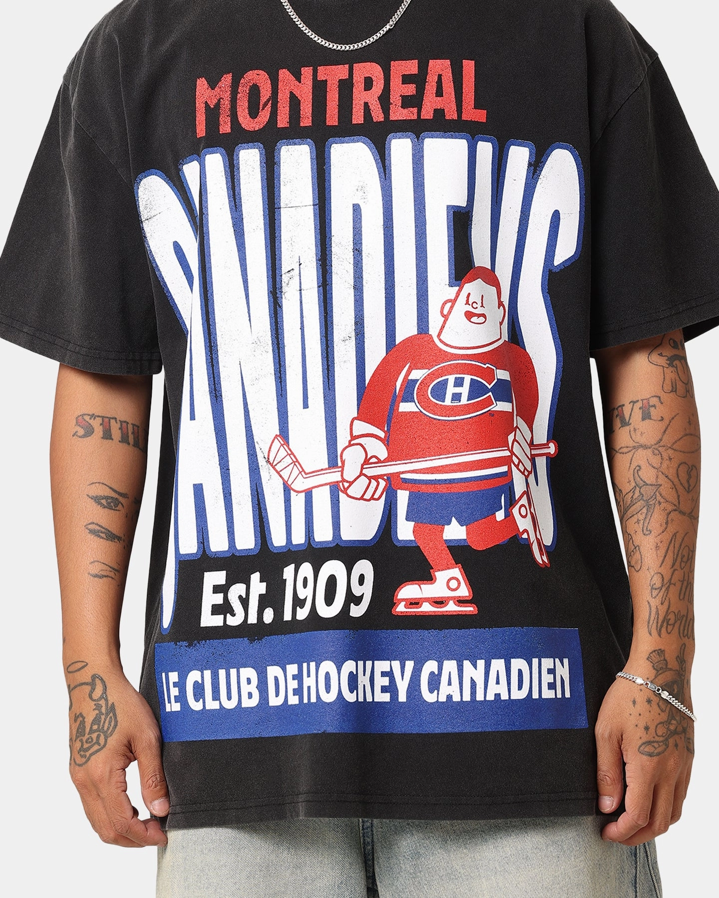 Culture Kings Montreal Canadiens Heavy T-Shirt Vintage Black MinimalBranding Casual Appeal