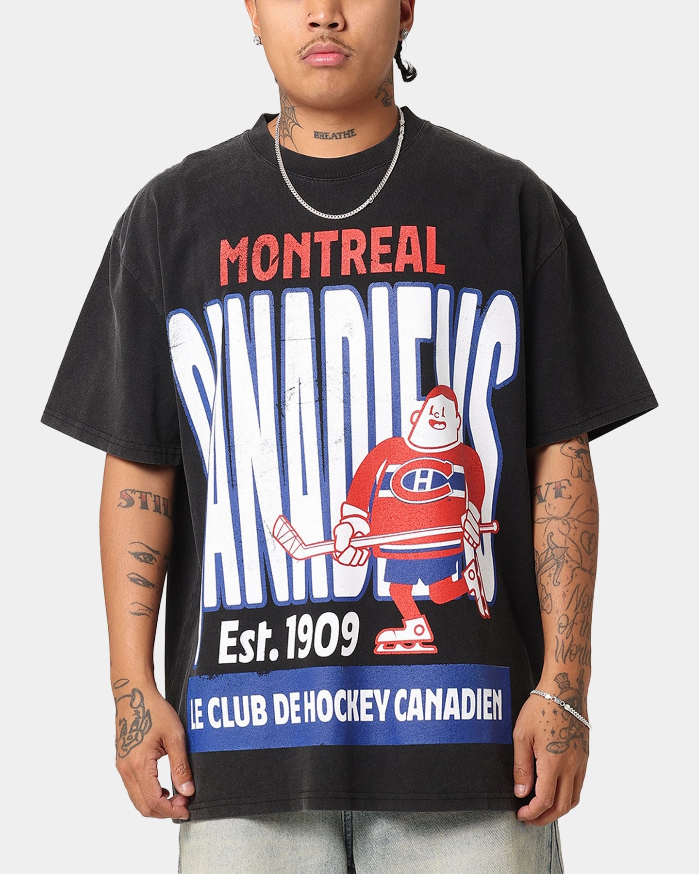 Culture Kings Montreal Canadiens Heavy T-Shirt Vintage Black Oversized Cut Comfortable Stretch