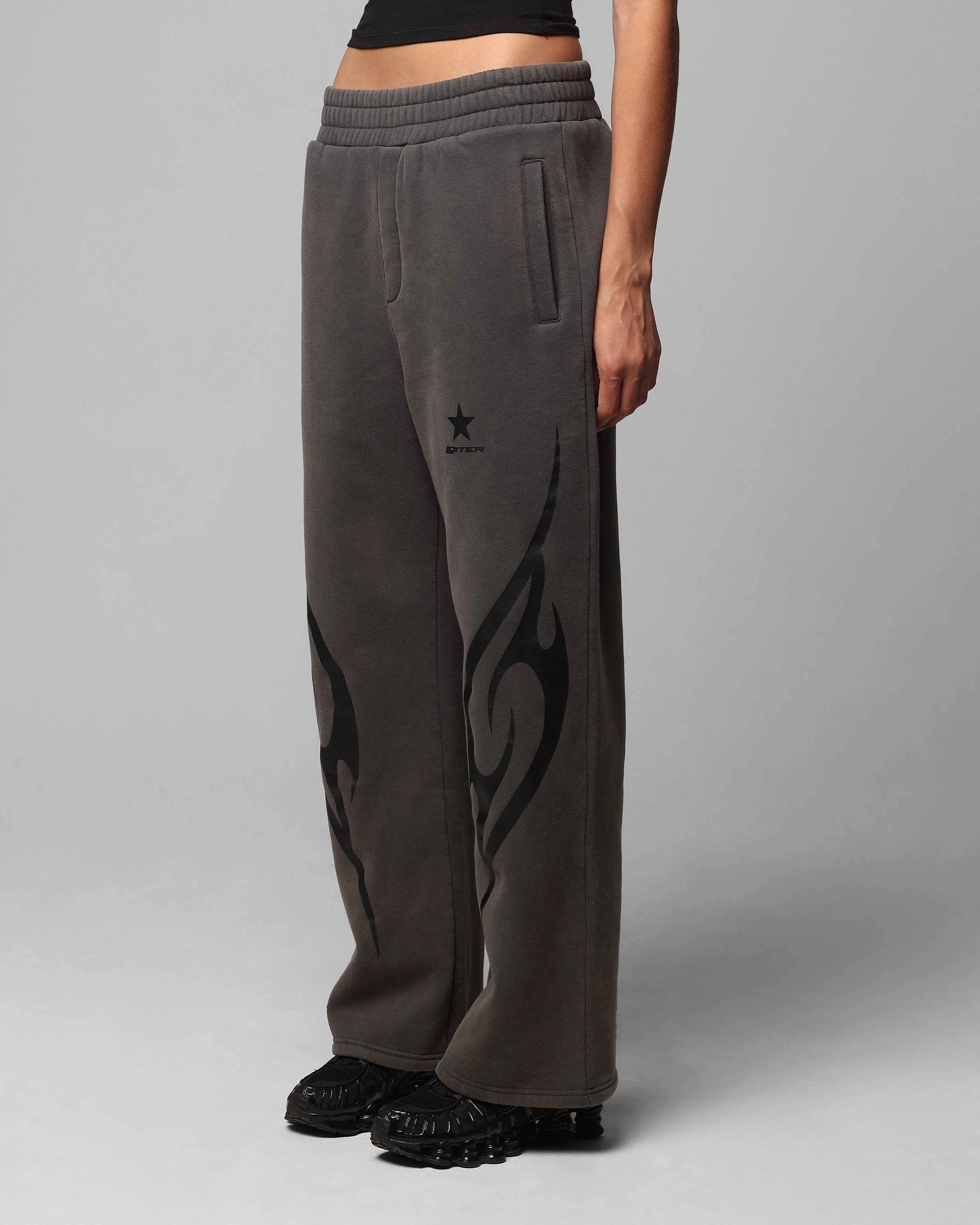 Loiter Cyber Sweat Pants Charcoal Anti Cling Finish Active Wear