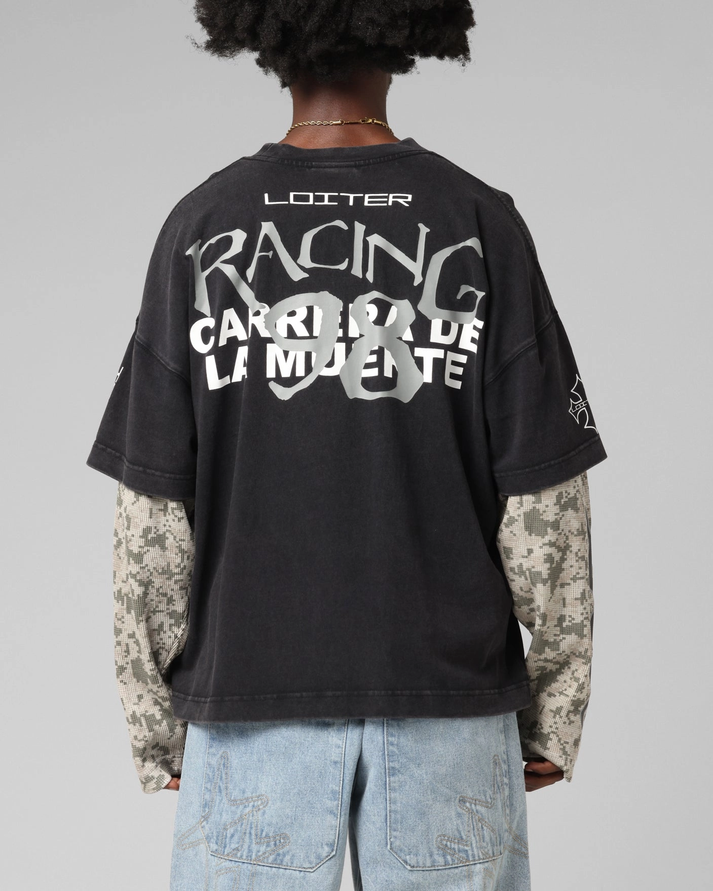 Loiter Performance Layered Long Sleeve T-Shirt Vintage Black Eco Certified Fiber