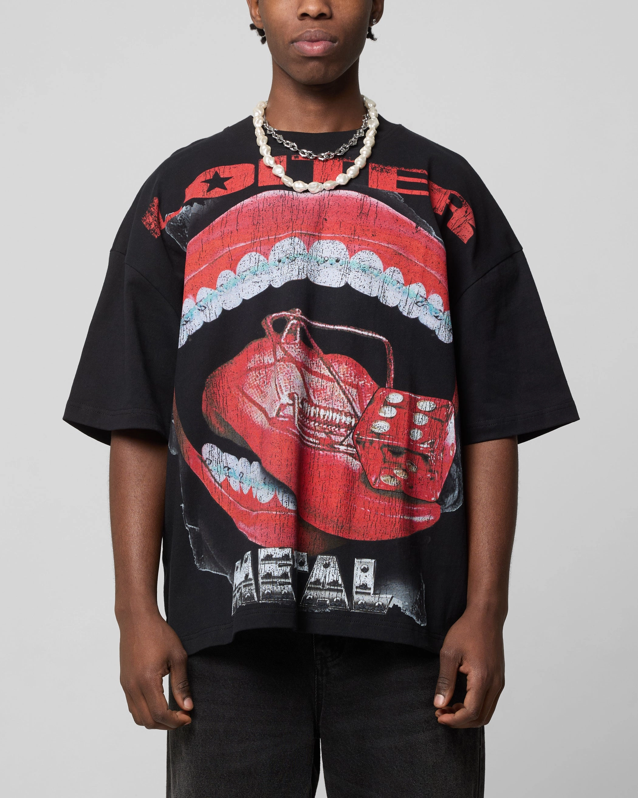 Soft Comfort Wear Loiter Metal Mouth T-Shirt Vintage Black
