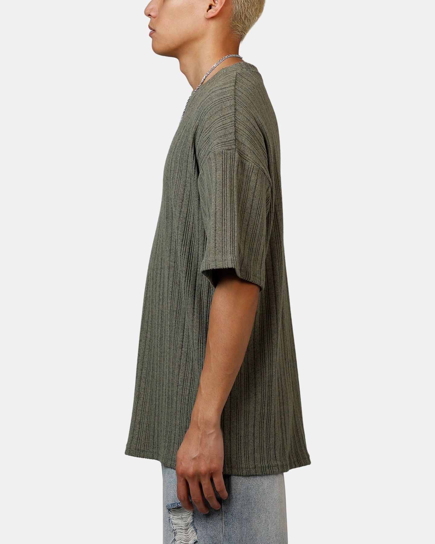 Seasonal top MicroPiqueKnit XXIII Rib Knit T-Shirt Olive Marle