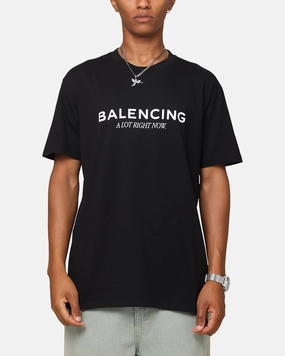 TaglessDesign Secret Club Balencing T-Shirt Black/White