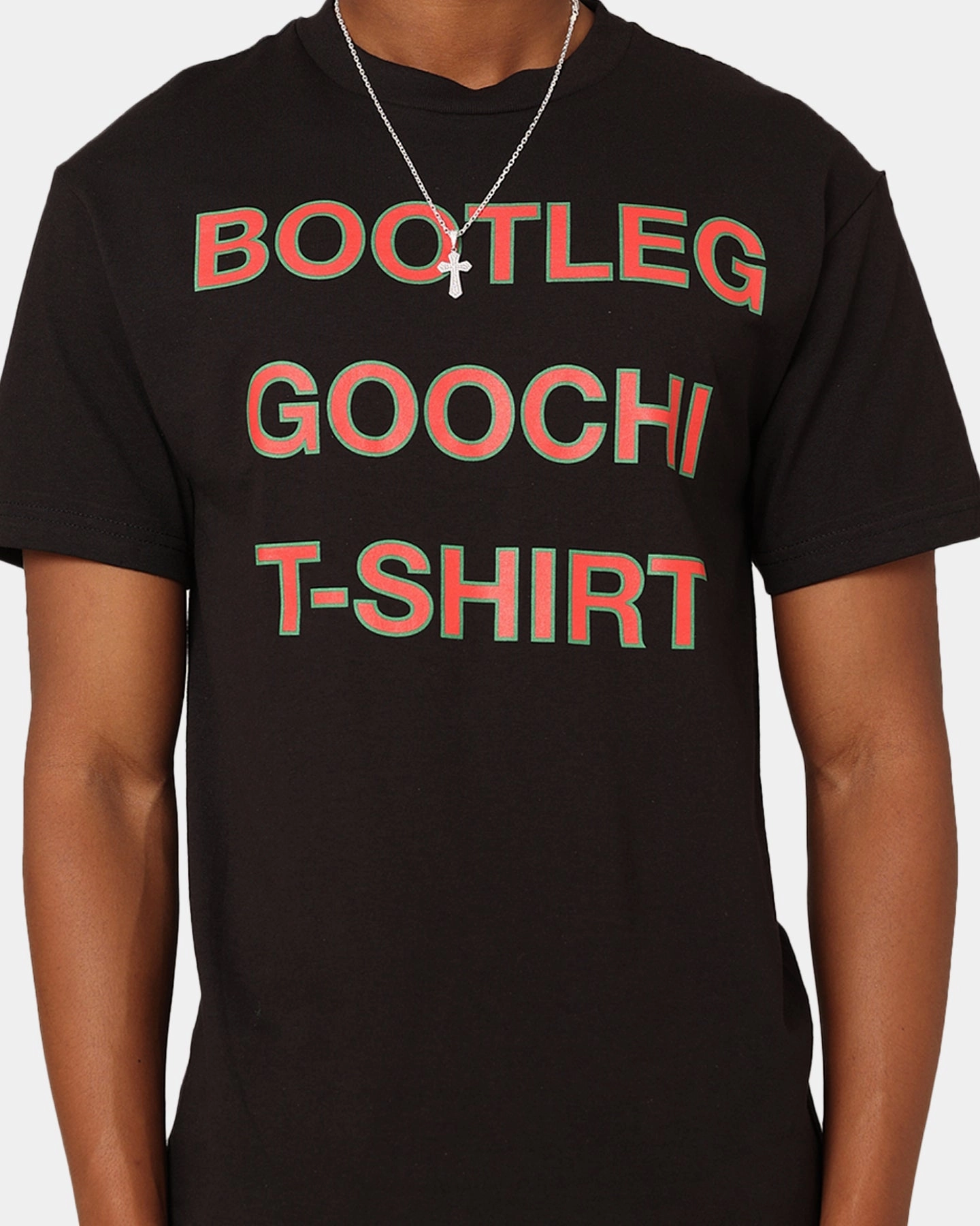 Secret Club Bootleg Goochi T-Shirt Black Printed design