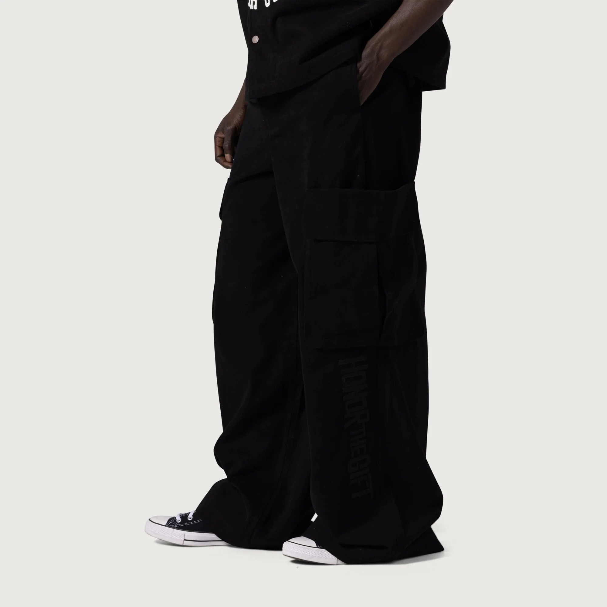 Honor The Gift Wide Leg Cargo 'Black' RipstopFabric Pocket Reinforcement