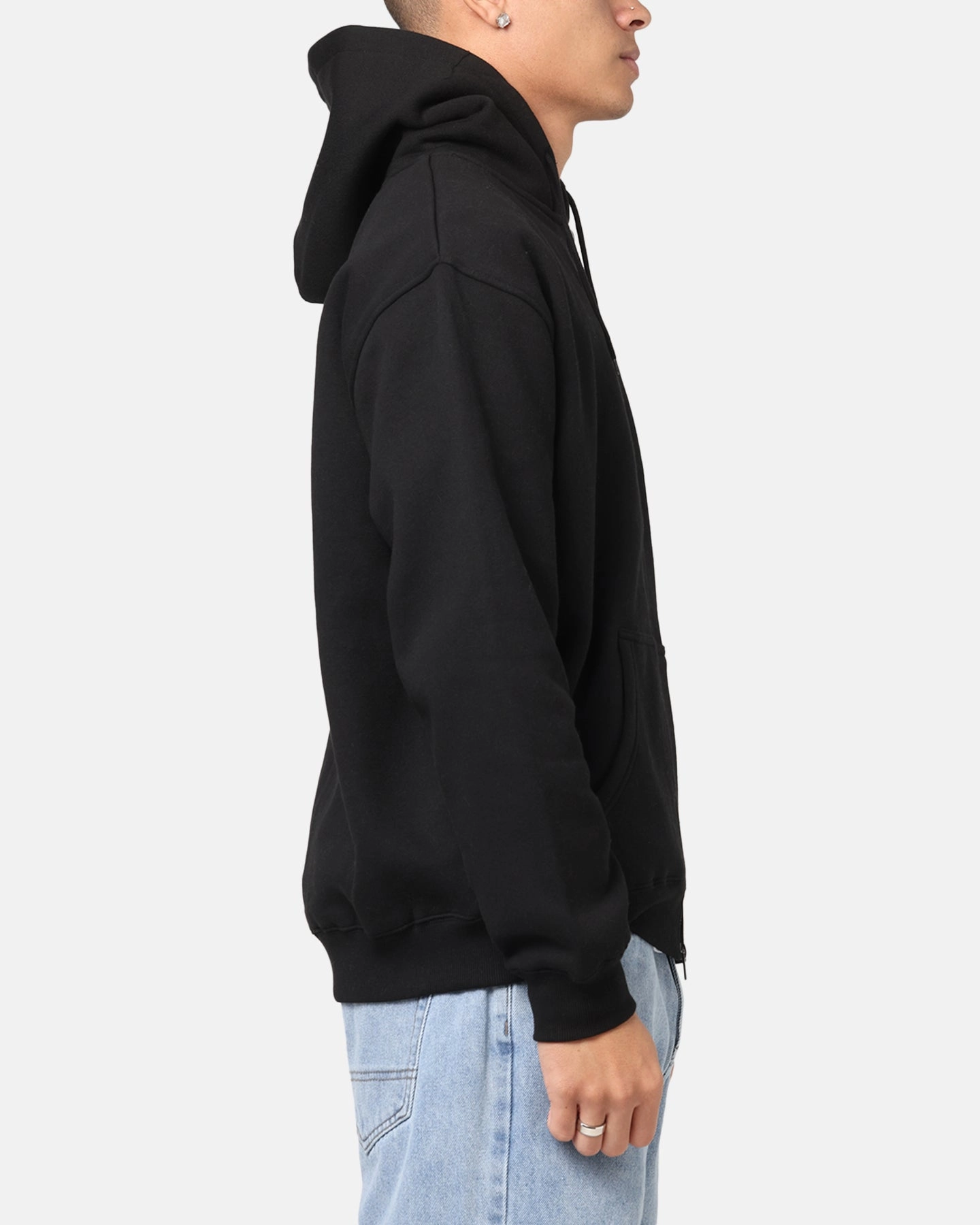 S Double Cities Zip Through Hoodie Black fresh water use Concealable