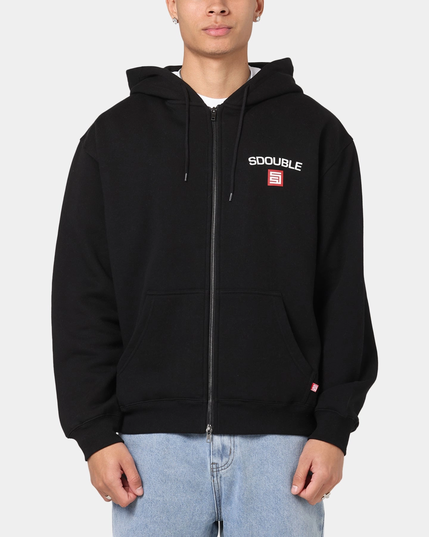Low Maintenance Fabric Adaptive Fit S Double Cities Zip Through Hoodie Black