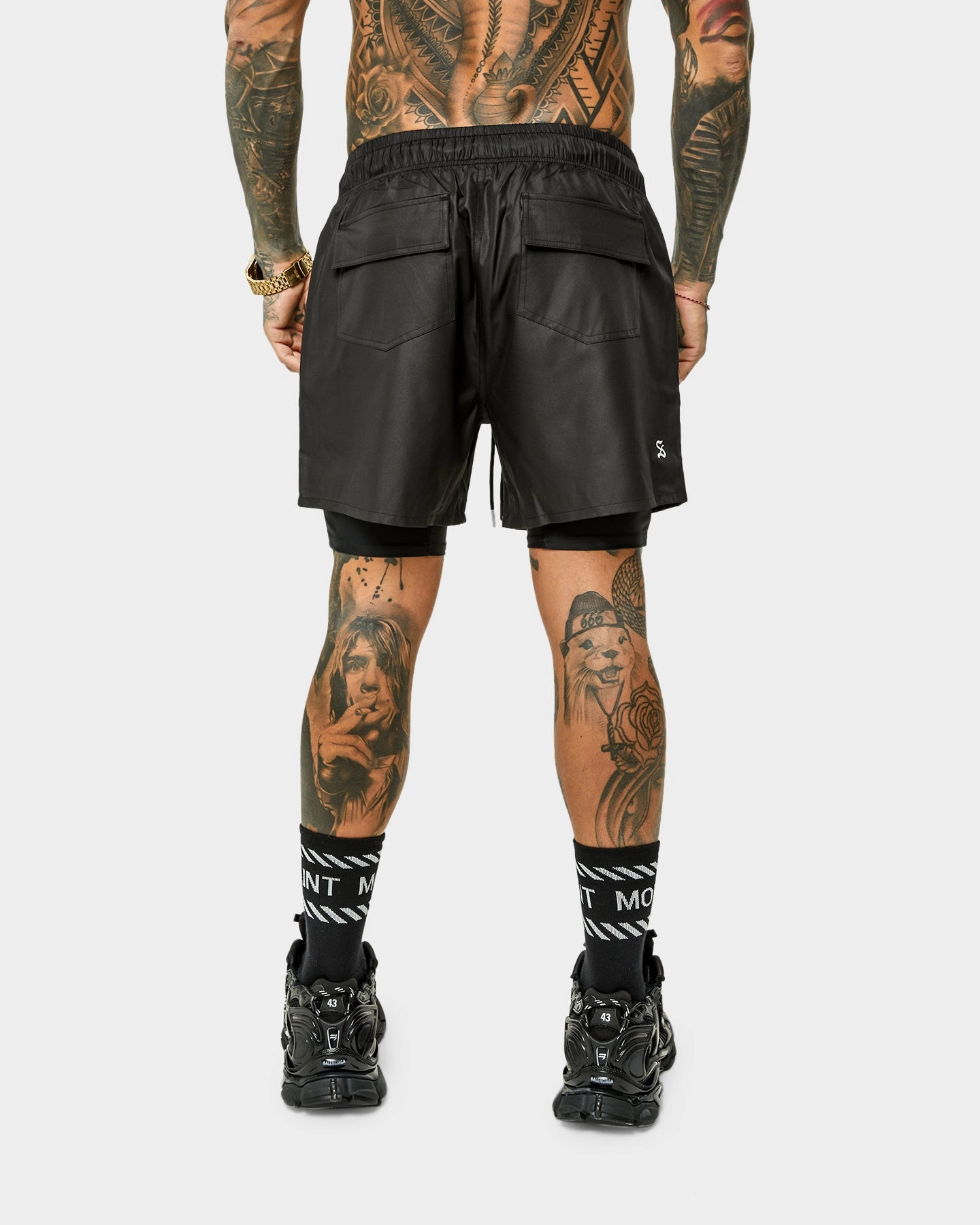Saint Morta Icarus Athletic Shorts Black Eco Certified Dye Mood Wear