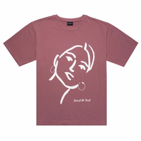 Seed & Soil Faces Tee 'Mauve' Windproof Closure