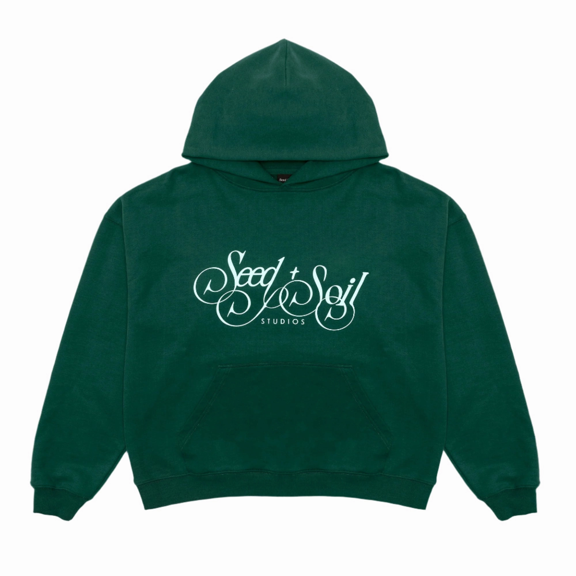Seed & Soil Script Hoodie 'Green' Eco Friendly Construction