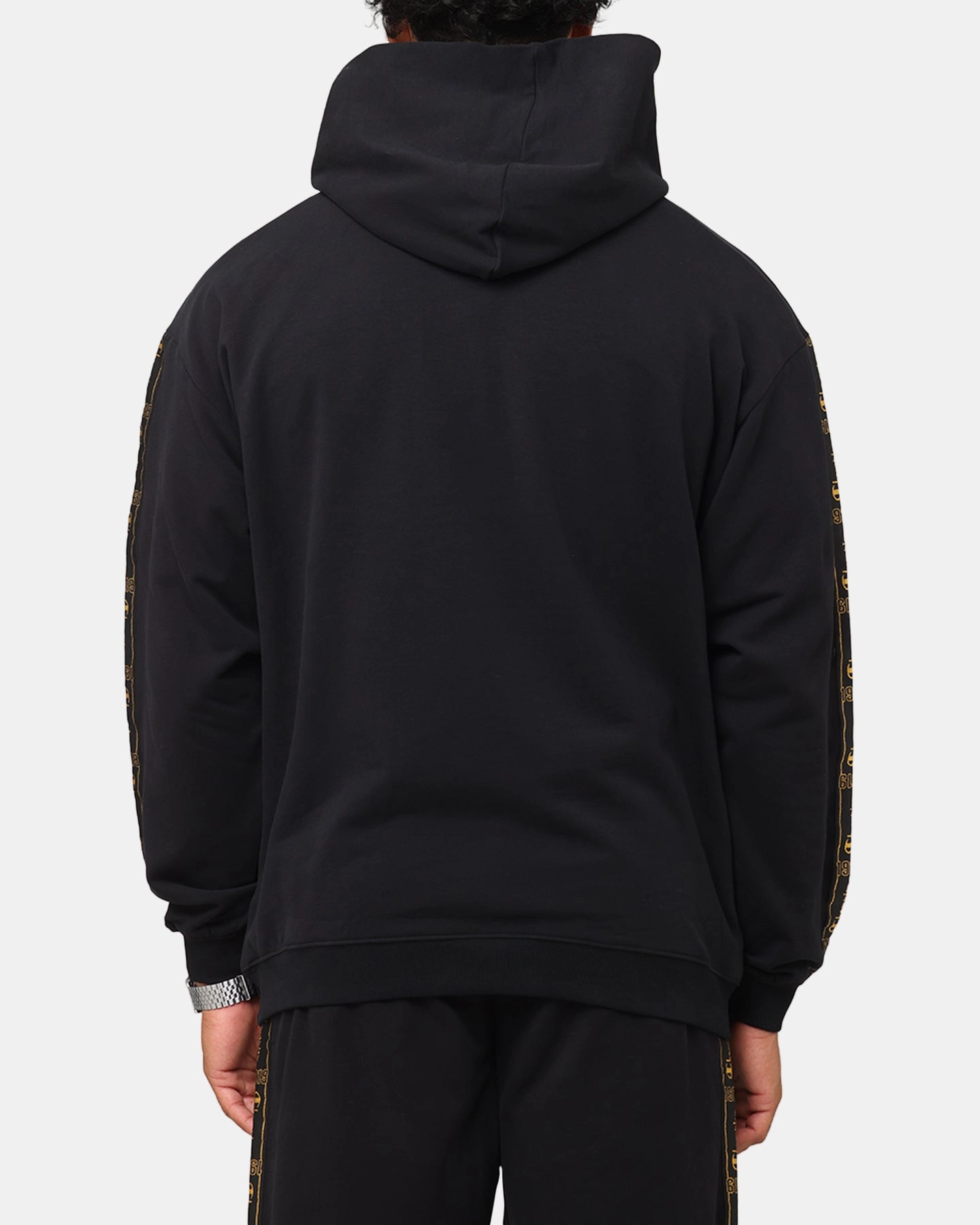Odor Resistant High Strength Thread Champion Lux Taping Hoodie Black