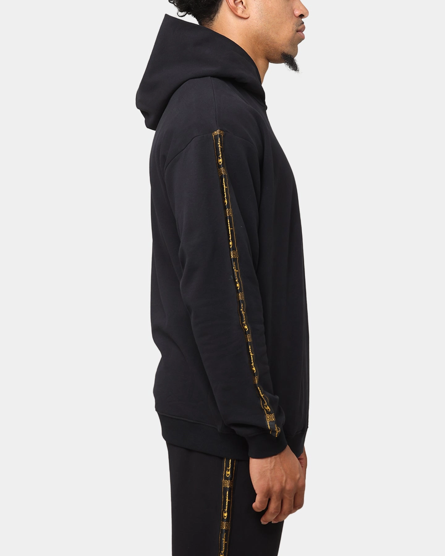 technicians Sweat Resistant Champion Lux Taping Hoodie Black