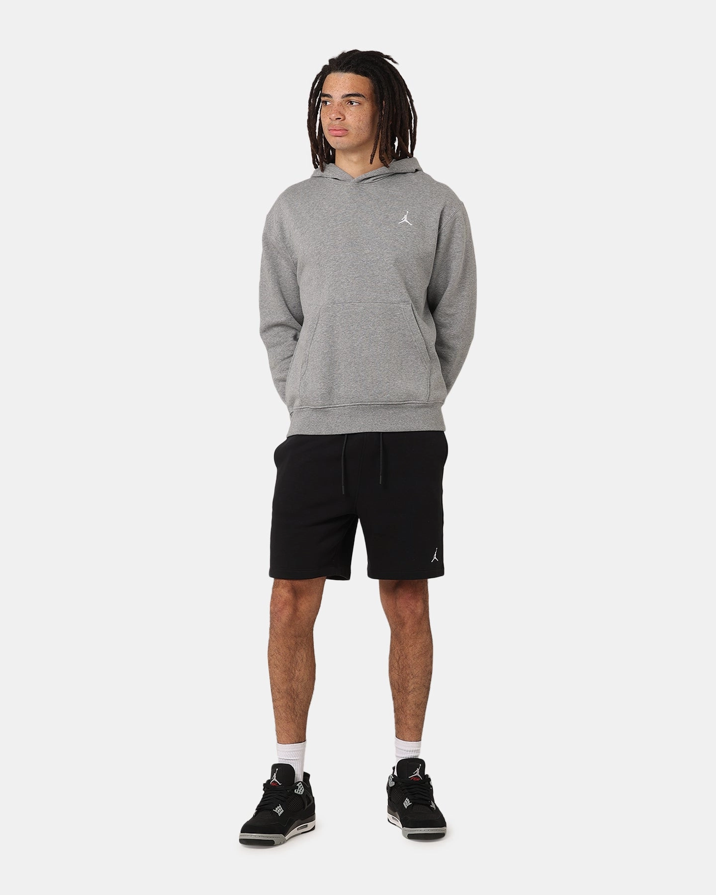 Moisture Wicking Design Fast - Moving Jordan Brooklyn Fleece Pullover Hoodie Carbon Heather/White