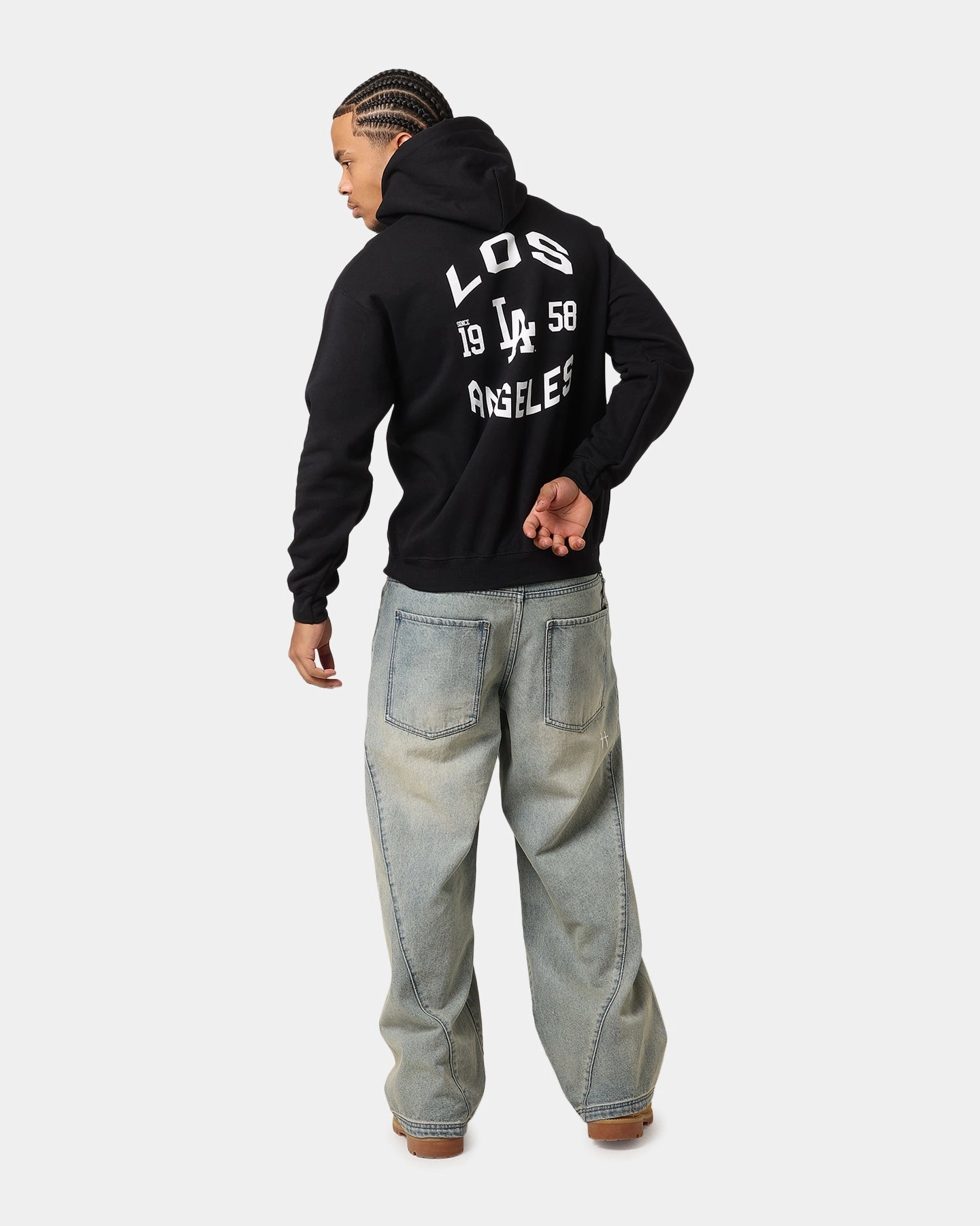 Majestic Athletic Los Angeles Dodgers Doyers Chest Hoodie Black Thermal Regulation Fabric open field