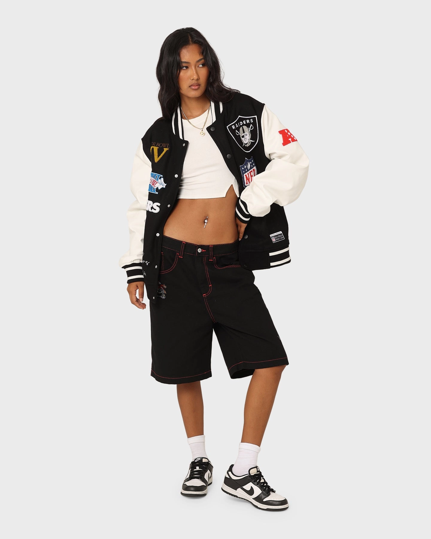 Flexible Neckline Majestic Athletic Las Vegas Raiders Multi Hit Jacket Black