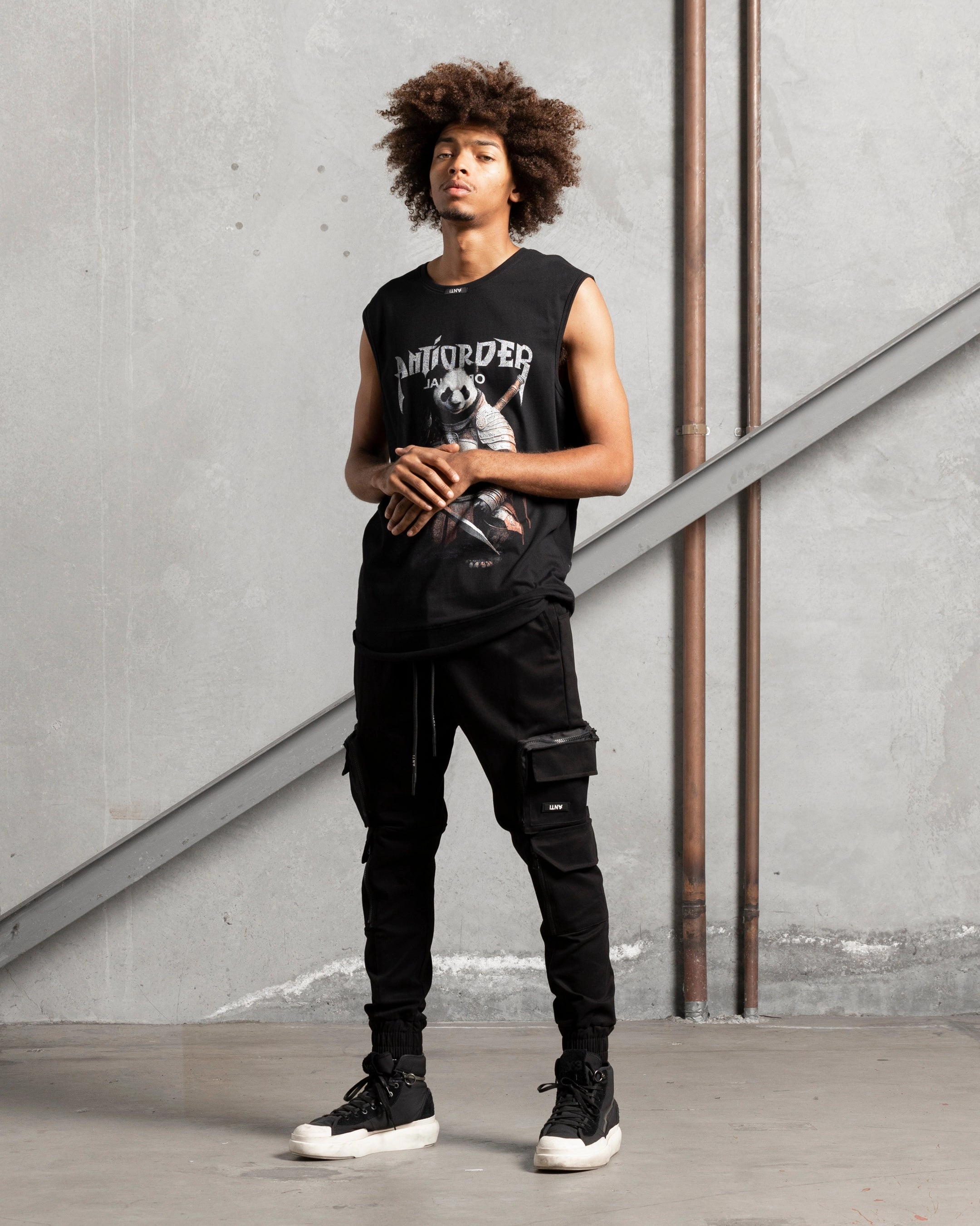 Perfect Comfort Wear The Anti Order Kung Fu Panelled Singlet Black