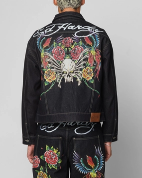Standard Container Ed Hardy Denim Jacket Raw Indigo