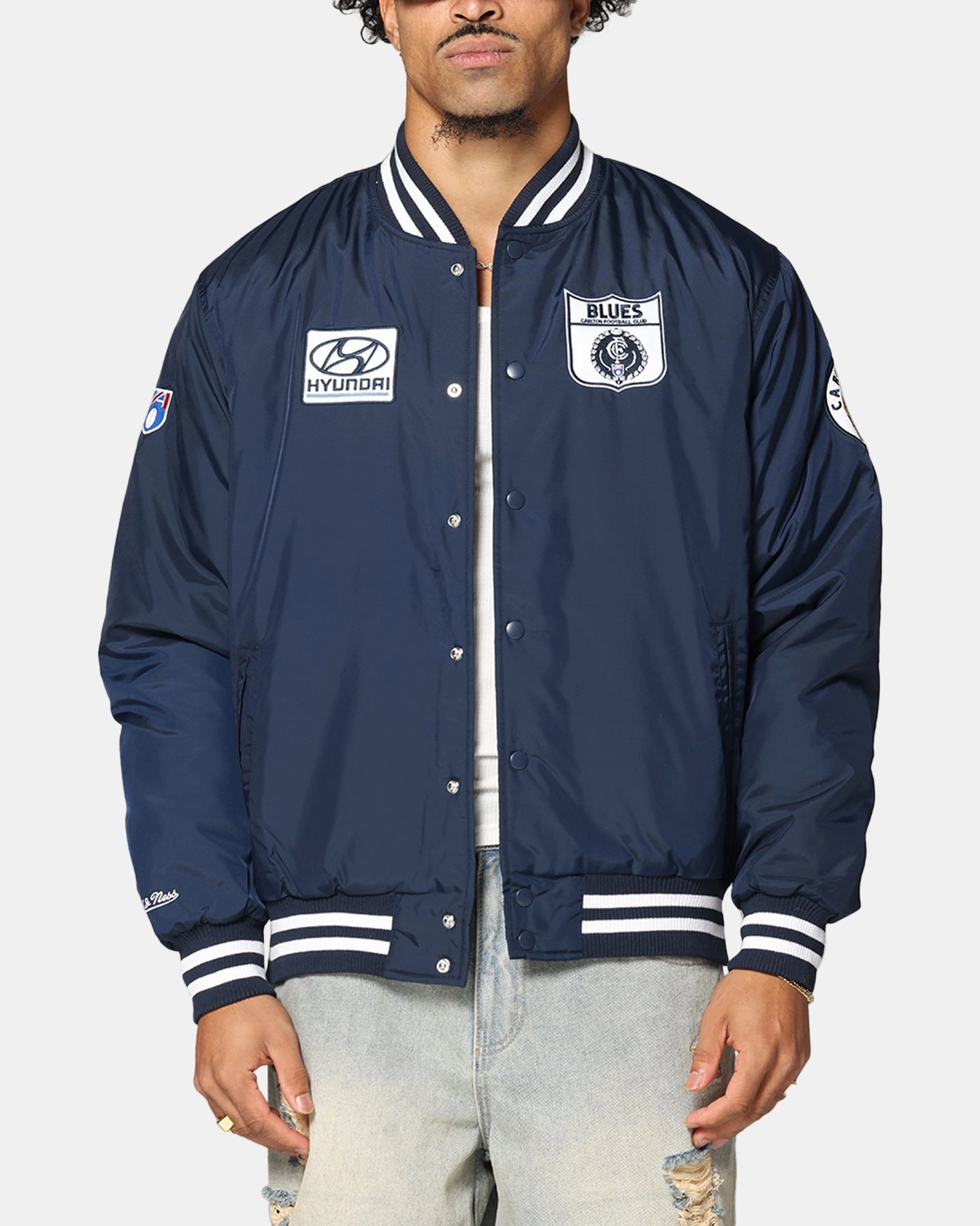 Mitchell & Ness Carlton Blues Team Bomber Jacket Navy Enable