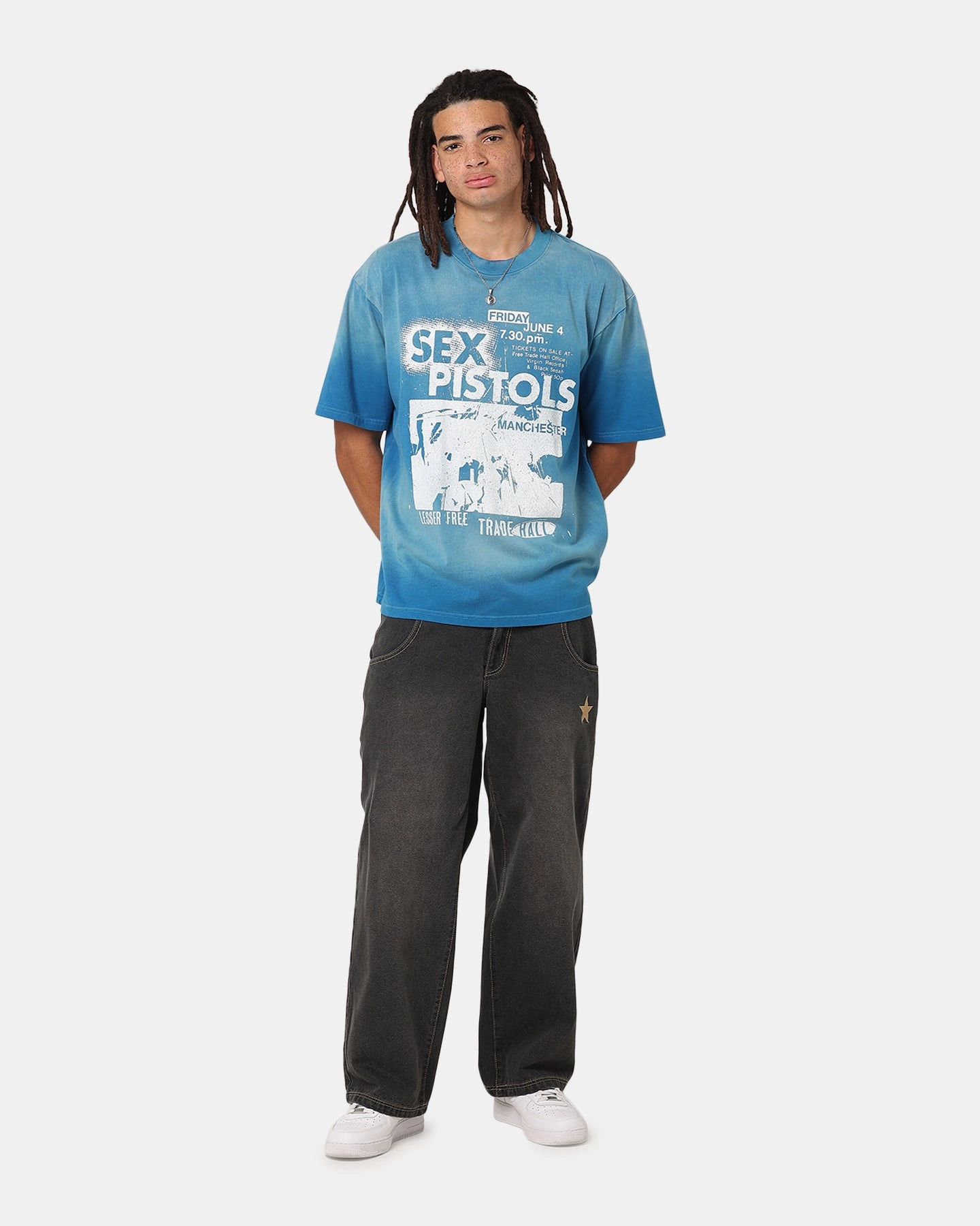 Sex Pistols Sun Fade T-Shirt Sun Washed Blue suitable for all genders Functional Comfort