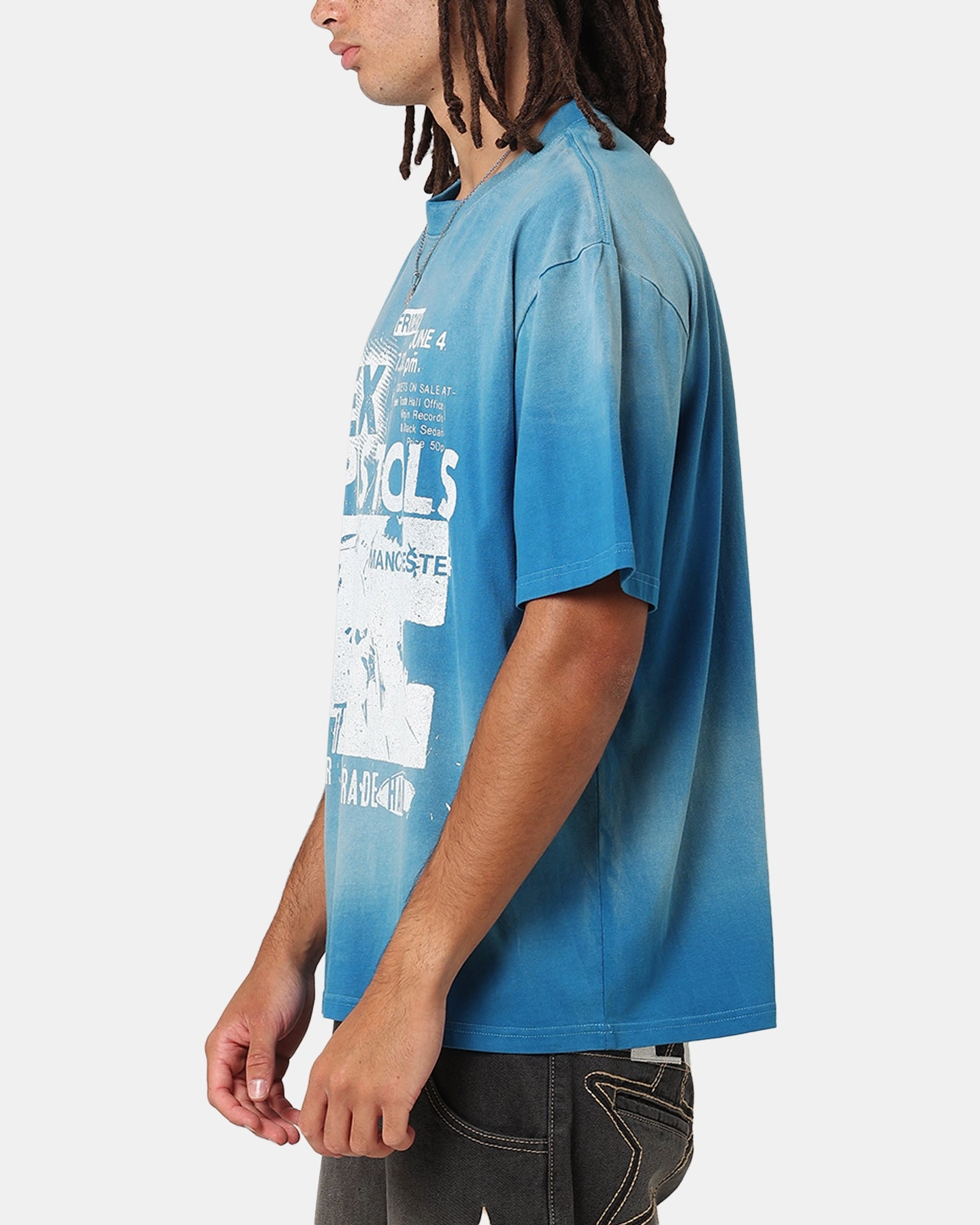 Casual Wear Sex Pistols Sun Fade T-Shirt Sun Washed Blue