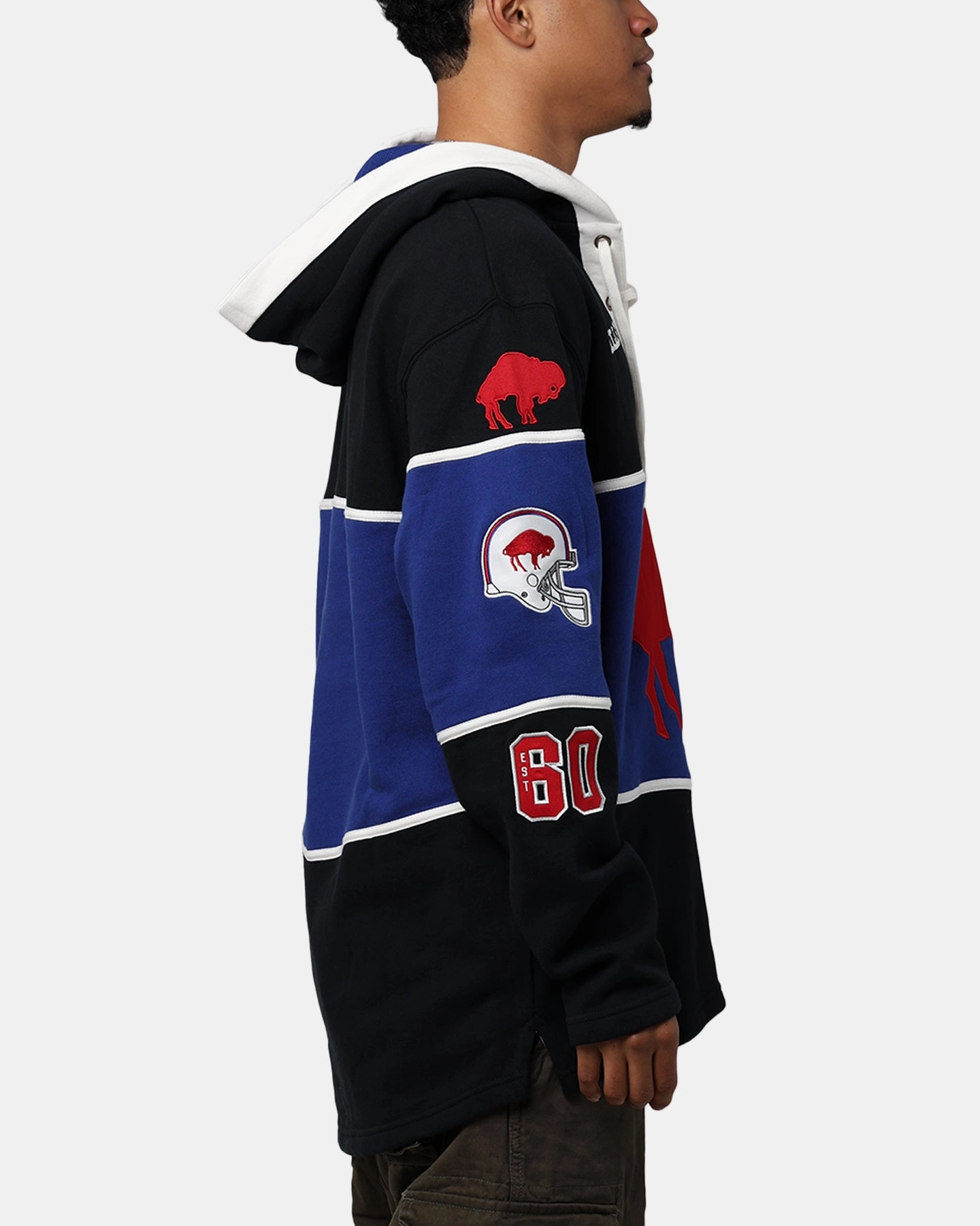 Compact Packable 47 Brand Buffalo Bills NFL   Legacy Lacer Hoodie Jet Black