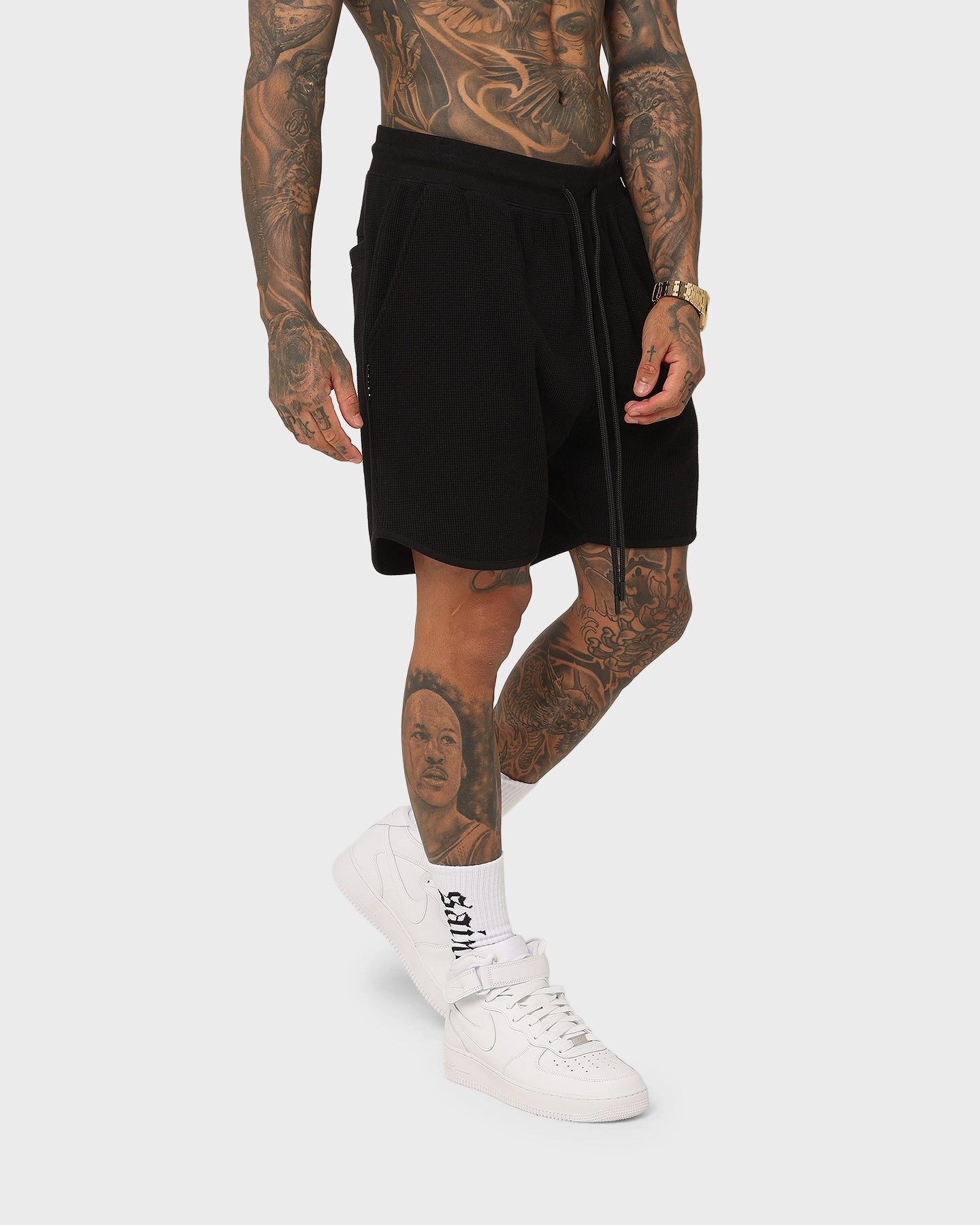 Exclusive item Saint Morta Waffle Shorts Black