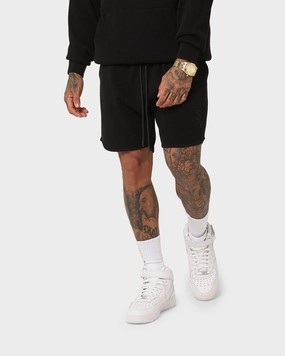 barbecue outfit Roll Up Cuff Design Saint Morta Waffle Shorts Black
