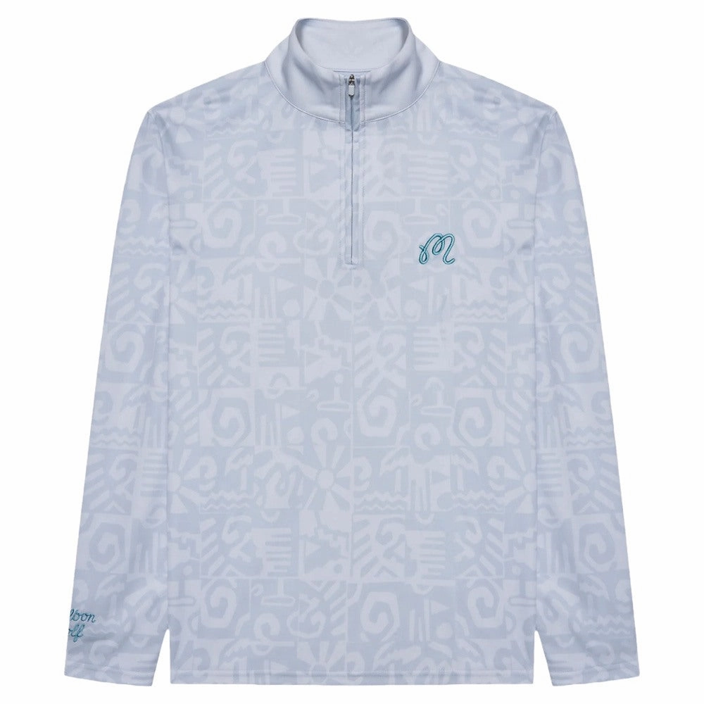 Malbon Capo Performance Quarter Zip Golf Pullover Silver - SS25 Men UltraQuietMaterial ZipperClosure