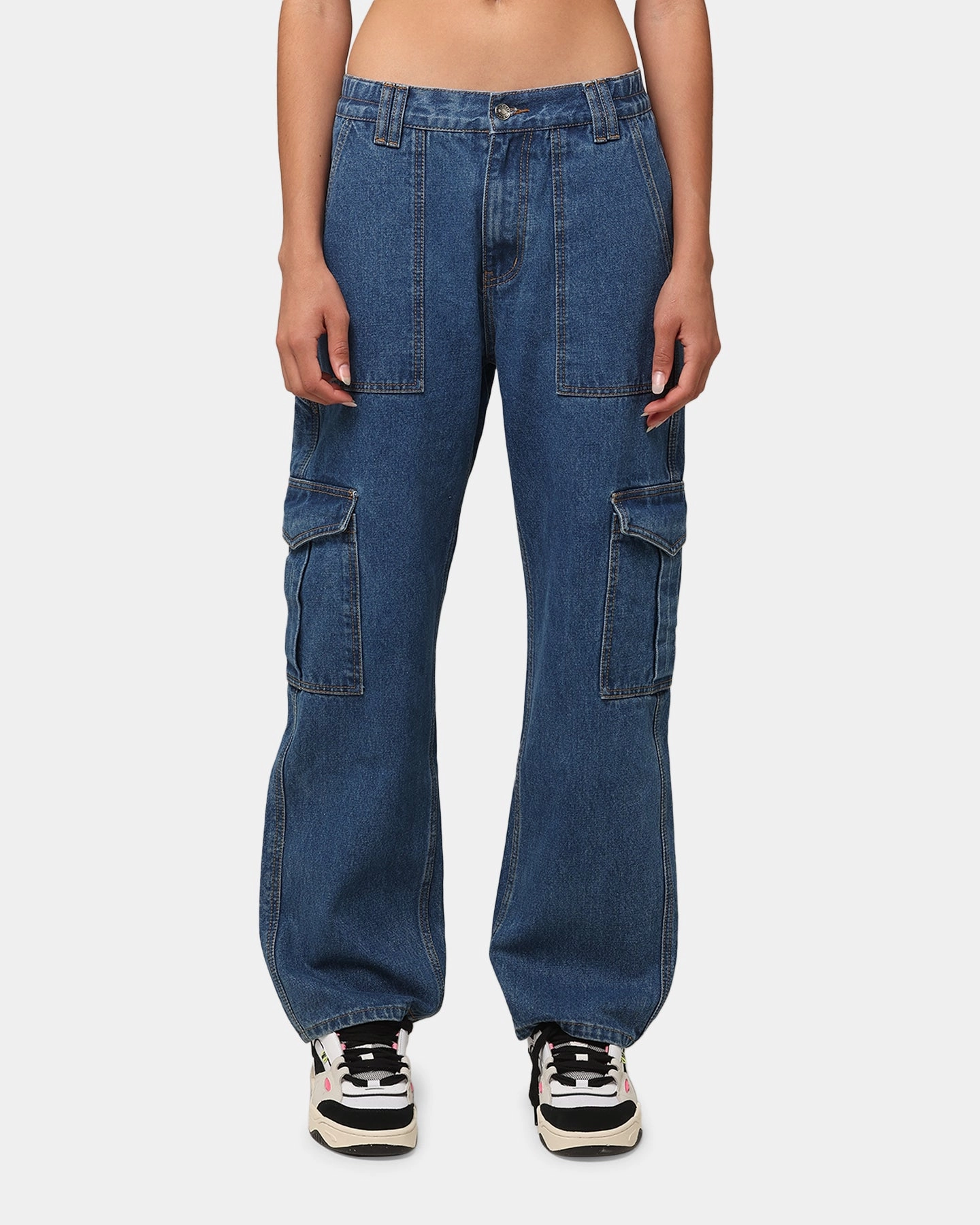 Modern Look Reinforced Pockets XXIII Women's Frankie Jeans Mid Blue