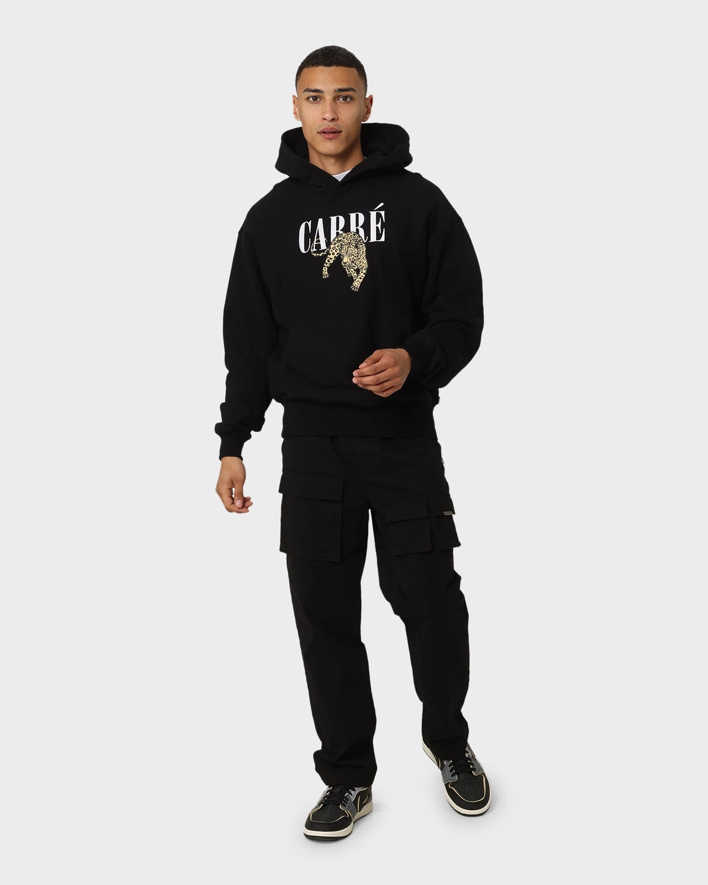 Announce DropShoulder Carr?? Leo Oversized Hoodie Black