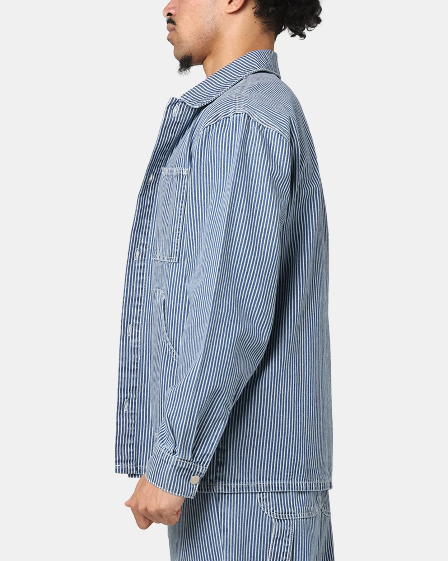 Adjustable Wear XXIII Striped Work Jacket Navy Stripe