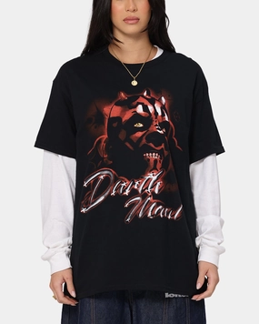 Ribbed Collar Design Goat Crew Star Wars Darth Maul Airbrush T-Shirt Black