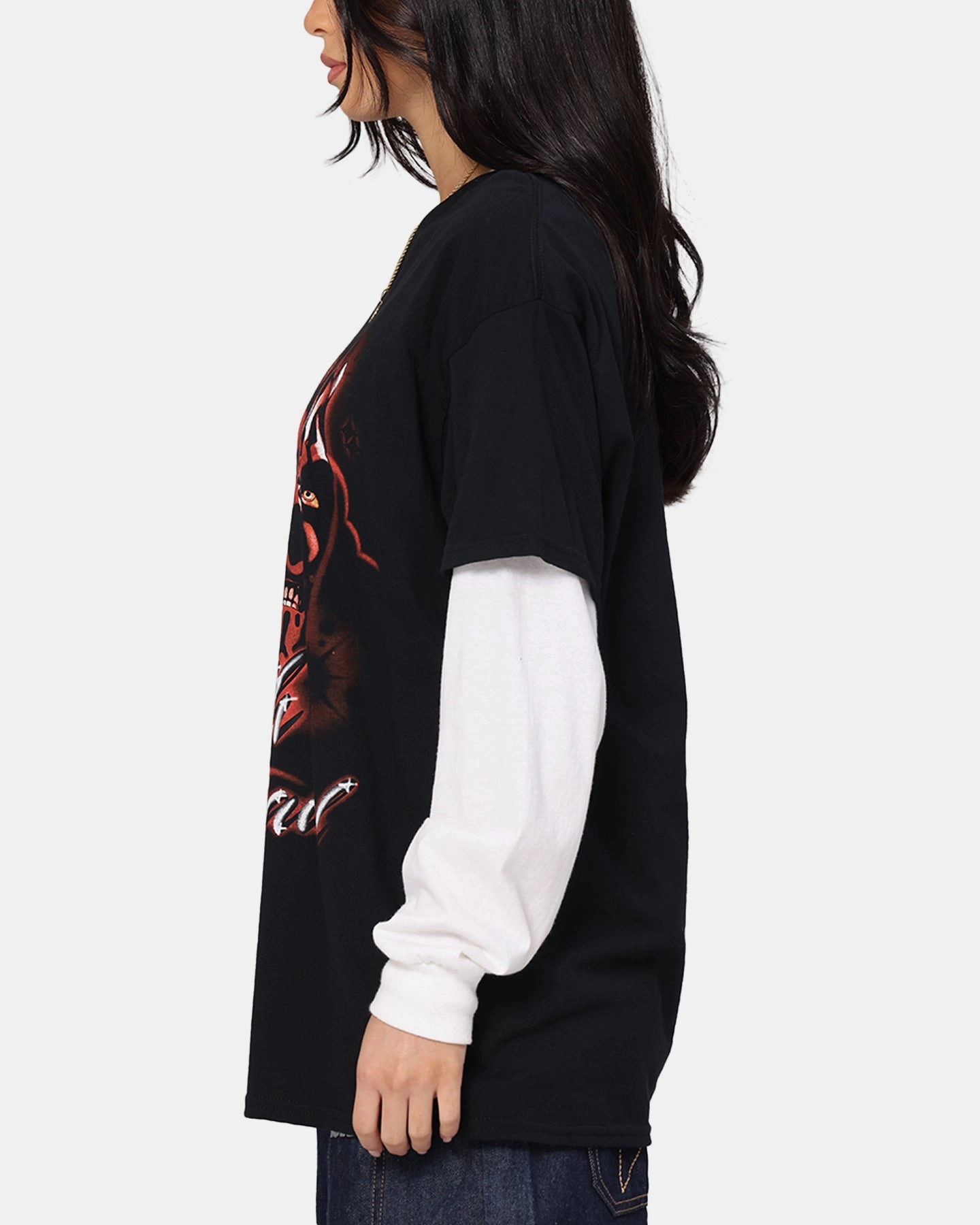 Goat Crew Star Wars Darth Maul Airbrush T-Shirt Black easygoing look Simple Yet Cozy