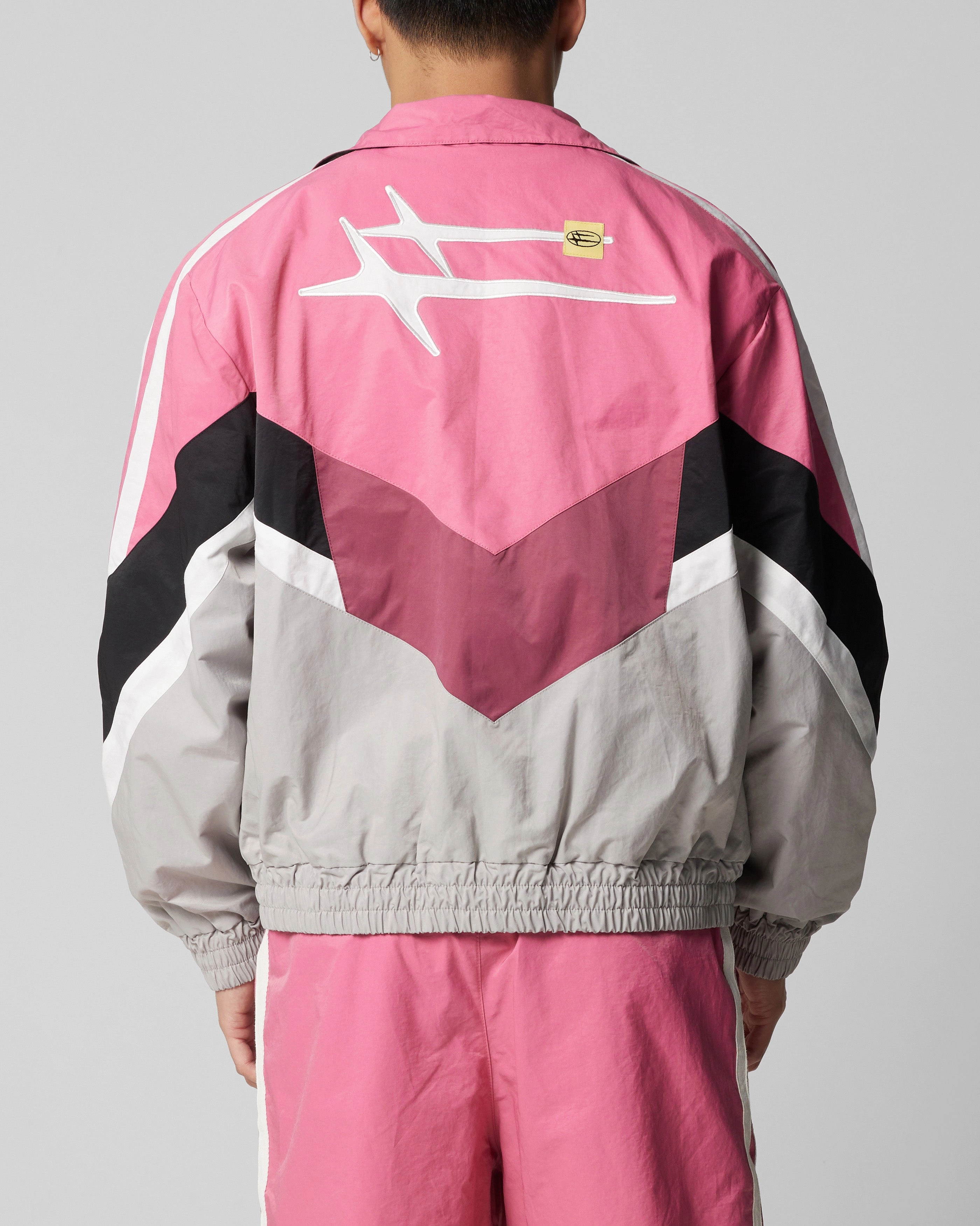 Loiter Hybrid Track Jacket Pink/Grey Work Layer