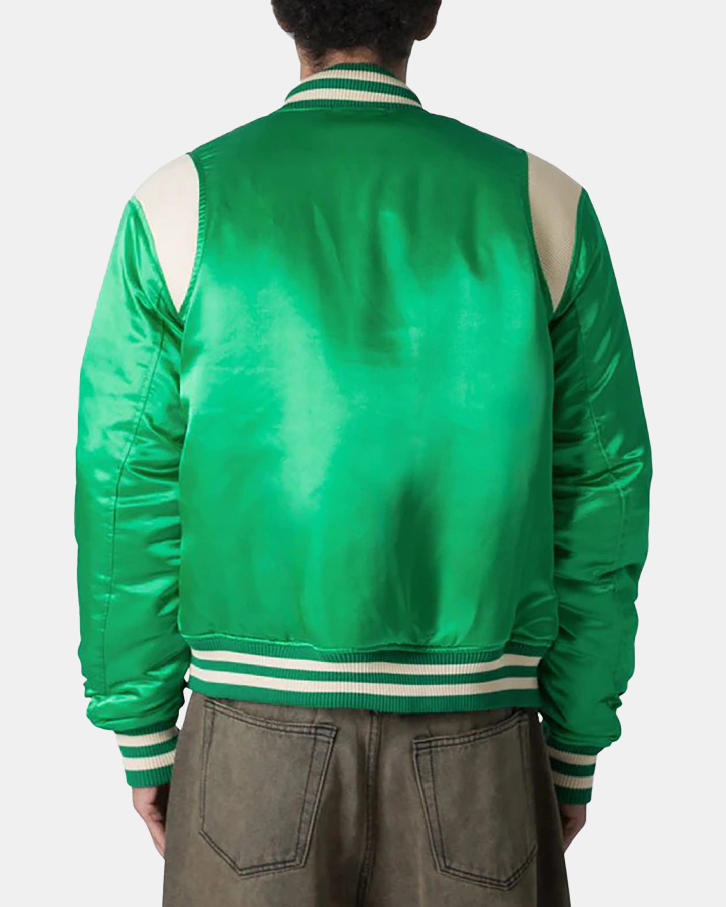 Core Look Secure Zip Pockets MNML Classic Varsity Jacket Green