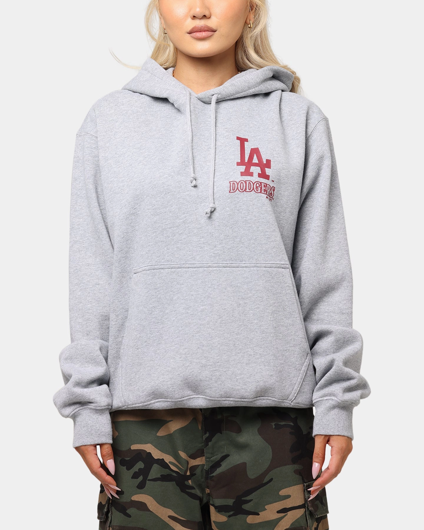 Majestic Athletic Los Angeles Dodgers Arch Mercer Hoodie Grey Marle Reflective Safety Details Money