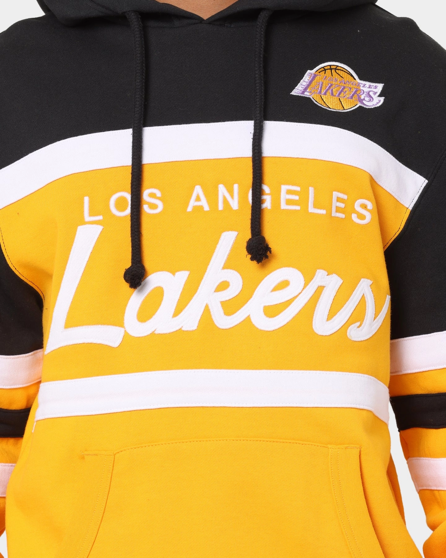 Protective Style Sticker Mitchell & Ness Men's Los Angeles Lakers Head Coach Hoodie Black