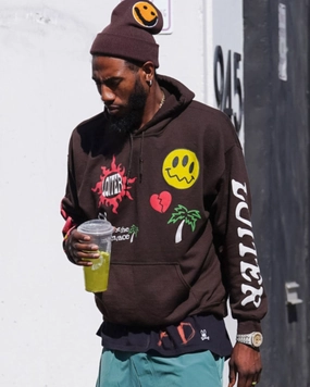 Loiter Euphoric Multi Logo Hoodie Brown Container