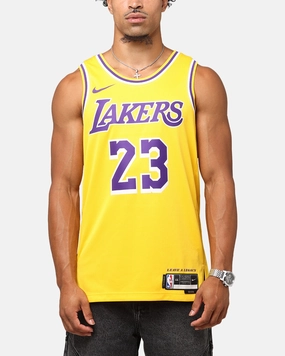 Casual Gear Nike Los Angeles Lakers Lebron James Dri-FIT Swingman Jersey Amarillo